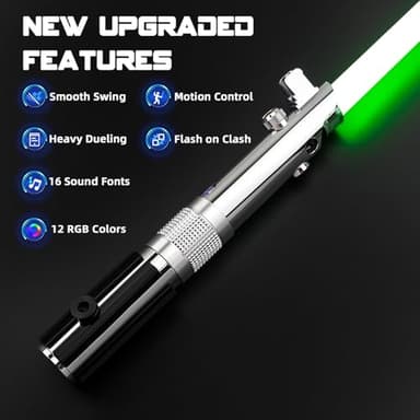 Saberforms Lightsaber Dueling Light Saber with 12 RGB Colors 16 Sound Fonts and Motion Control, Force FX Lightsabers with Premium Metal Handle and Replaceable Blade, Light Sabers for Adults, Kids - Image 3