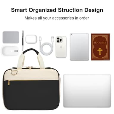 CASIRENA Bible Covers for Women - Extra Large Size Bible Carrying Case, Church Bible Bag with Padded Handle, Adjustable Shoulder Strap, Zippered Pockets, Perfect Gifts for Church Religious - Image 8