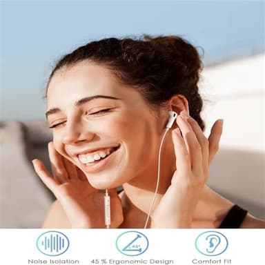 2 Packs- Wired Headphones for iPhone Earbuds Built-in Microphone & Volume Control Nosie Reduction Headsets Compatible with iPhone 14/13/12/11/XR/XS/X/8/7/SE/Pro/Pro Max/Support All iOS System - Image 8