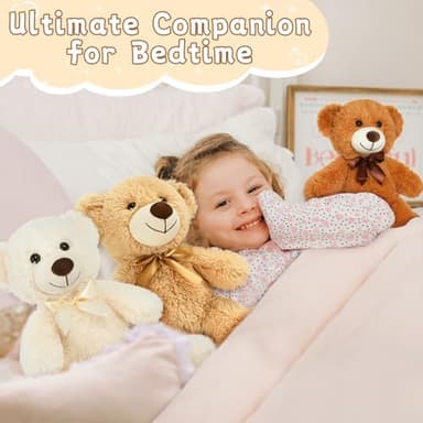 MorisMos 14Pcs Teddy Bears Bulk Baby Shower, 14inch Cute Teddy Bear Stuffed Animal Plush, Small Stuffed Bears on Centerpiece Baby Shower, Kids Party Favors, Brown - Image 5