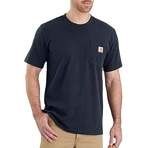 Carhartt Men's Relaxed Fit Heavyweight T-Shirt, Navy, Large