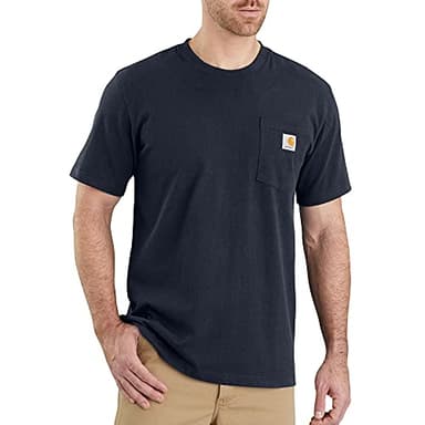 Carhartt Men's Relaxed Fit Heavyweight T-Shirt, Navy, Large