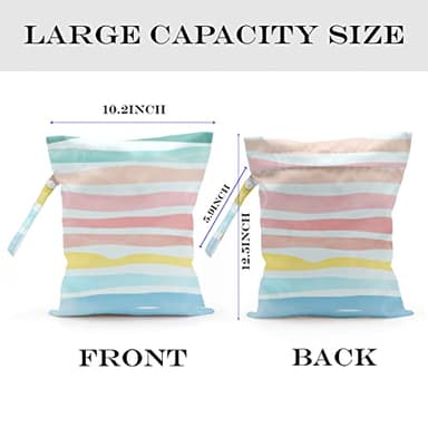 zcyxuuw Wet Bag, Wet Dry Bag, Wet Bag for Swimsuit, Travel, Beach, Pool, Diapers, Dirty Yoga Gym Clothes, Makeup Bag, Waterproof Reusable Beach Bag Ocean Decor Starfish Sea Horse Anchor - Image 2