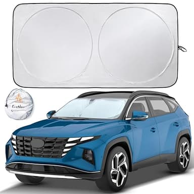 EcoNour Car Front Windshield Sun Shade for Car | SUV Accessories for Maximum Sun and Heat Protection | UV-Blocking Windshield Dash Cover & Sun Visor for Cooler Interior | Large (64 x 34 Inches) - Image 1