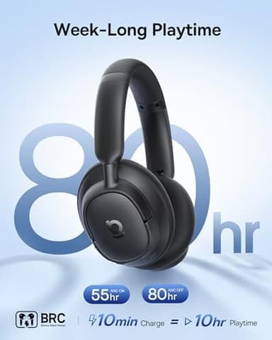 Baseus Bass BH1 NC Adaptive Active Noise Cancelling Headphones, Real-Time Adaptive Hybrid ANC, SuperBass 2.0, LDAC Hi-Res Sound, 80H Playtime, 5-Mic AI Clear Calls, Comfortable Fit, Bluetooth 6.0 - Image 6