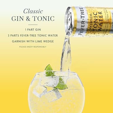 Fever-Tree Tonic Water - Premium Quality Mixer - Refreshing Beverage for Cocktails & Mocktails. Naturally Sourced Ingredients, No Artificial Sweeteners or Colors - 5.1 Fl Oz Cans - Pack of 8 - Image 5