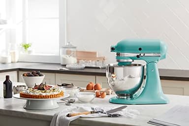 KitchenAid Value Bundle Artisan Series 5 Quart Tilt-Head Stand Mixer with Included Flex Edge Beater, KSM150FEAQ, Aqua Sky - Image 4