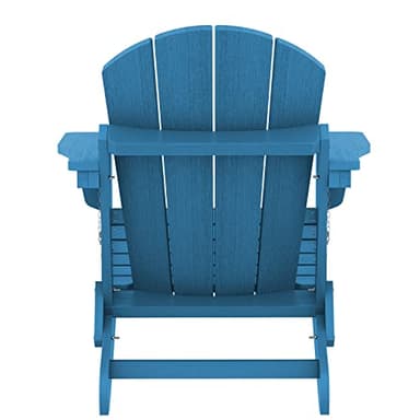 SERWALL Foldable Adirondack Chair Set of 2 for Patio Garden Outdoors-Navy Blue - Image 9
