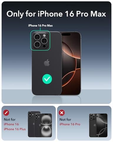 ESR for iPhone 16 Pro Max Case with Stash Stand, Camera Control, 23FT Military-Grade Shock-Absorbing Drop Protection, Compatible with MagSafe Accessories, Magnetic Cyber Series, Black - Image 2