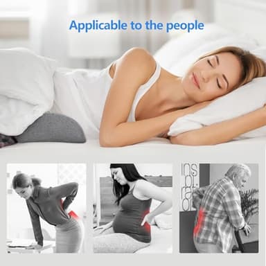 COMFYTHERA Lumbar Support Pillow for Sleeping Memory Foam Back Lumbar Support Cushion for Lower Back Pain Relief, Back Support Bed Pillow Waist Support Back Sleepers (Dark Grey) - Image 7
