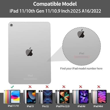 kenke for iPad 11/10th Gen Case with Keyboard 11/10.9 inch 2025 A16/2022, Detachable Wireless Bluetooth Keyboard Case Thin & Light with Built-in Left Side Pencil Holder, White Square Keycaps (Gray) - Image 2