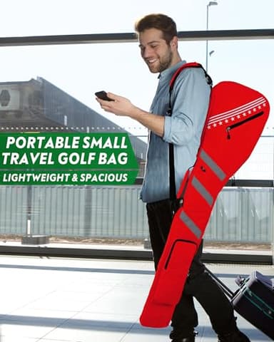 Big Teeth Golf Sunday Bag, Small Golf Bag Lightweight, Par 3 Golf Bag for A Few Clubs Driving Range, Practice with Carry Shoulder Strap Foldable Multi-Colour - Image 8