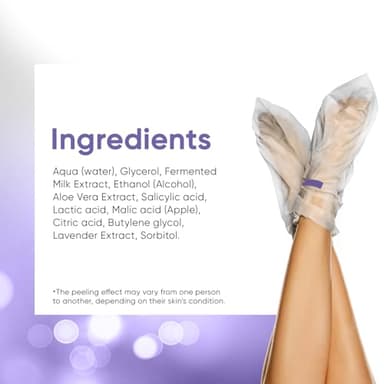 Foot Peel Mask - Foot Mask for Baby Soft Skin - Remove Dead Skin, Dry, Cracked Feet & Callus, Foot Spa, Made with Aloe Vera Extract for Women and Men (2 Pair (Pack of 1), Lavender) - Image 7