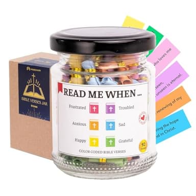 Bible Verse Jar, Bible Accessories, Prayer Jar, Graduation for Her, Christian Gifts For Women, Religious Gifts for Women (Bible Jar for Emotions And Feelings) - Image 1