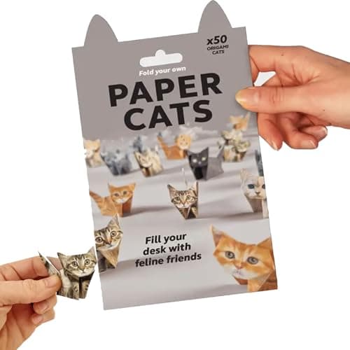 DIY Paper Cats - 50 Sheets DIY Origami Paper to Fold Cute Cat Figures, Fun Craft Activity for Adults & Kids, Desk Decoration & Gift for Cat Lovers (ca't, 50pcs) - Image 1