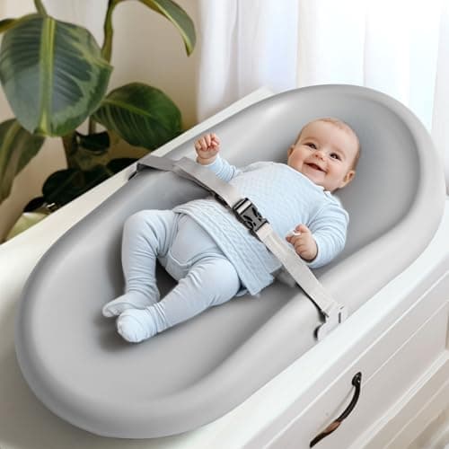 Wipe-Clean Changing Pad, Waterproof & Wipeable, Soft & Non-Slip Diaper Adjustable Safety Belt, Changing Pad for Dresser, Changing Table - Image 1