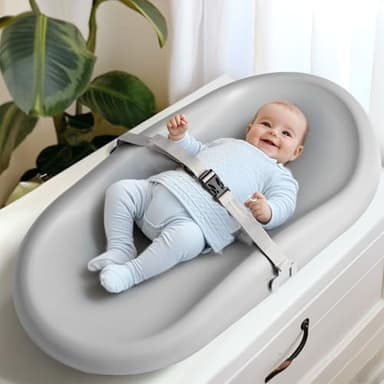 Wipe-Clean Changing Pad, Waterproof & Wipeable, Soft & Non-Slip Diaper Adjustable Safety Belt, Changing Pad for Dresser, Changing Table - Image 1