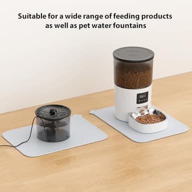 IMIPAW Cat Food Mat, Soft Rubber Pet Food Mat for Feeder and Fountain, Non-Slip Bowl Mat for Cat and Dog, Locking Edge Spill Resistant Feeding Mat - Image 6