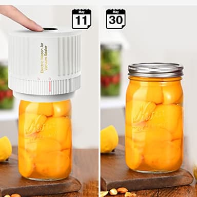 LOVE MOMENT Electric Mason Jar Vacuum Sealer Kit for Wide Mouth and Regular Mouth Mason Jar - White - Image 5