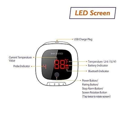 Inkbird Bluetooth Digital Wireless Meat Thermometer with 4 Probes Timer, Alarm,150 ft Barbecue Cooking Kitchen Food Meat Thermometer for Grill BBQ Smoker, Oven, Drum - Image 6