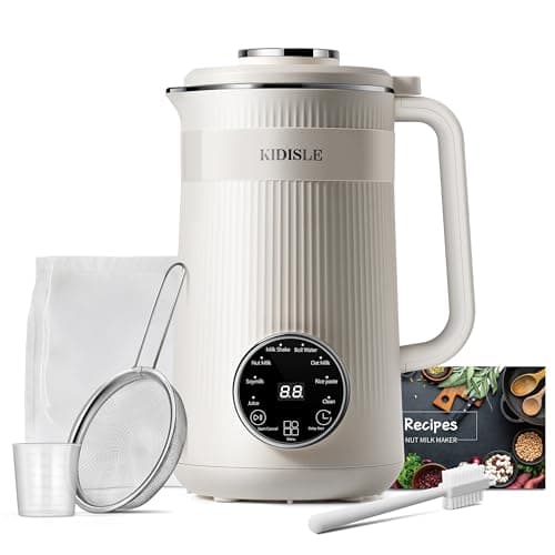 KIDISLE 8 in 1 Nut Milk Maker Blender, 32oz Homemade Soy, Almond, Oat, Coconut, Plant Based and Non Dairy Beverages, Automatic Soybean Machine With Delay Start/Keep Warm/Boil Water, Cream - Image 1