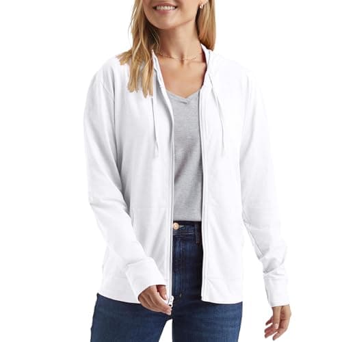 Hanes womens Slub Jersey fashion hoodies, White, X-Large US - Image 1