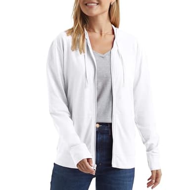 Hanes womens Slub Jersey fashion hoodies, White, X-Large US - Image 1
