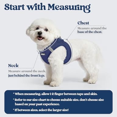 rabbitgoo Dog Harness Small Sized and Leash Set, Step in Soft Light Puppy Vest, Breathable Mesh Pet Harness, Reflective for Safe Outdoor Walking, Navy Blue S - Image 2