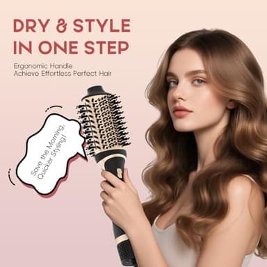 Nycoba Hair Dryer Brush Set, Multifunctional Hot Air Brush for Salon Blowouts, Negative Ion Technology & Quick Drying, Shiny and Less Frizz, Black Orange - Image 2