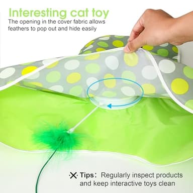 Interactive Cat Toys for Indoor Cats & Kittens - Automatic Hide & Seek Toy with Feather Tail, Squeaky Mouse Sounds, Motion Activated, USB Rechargeable Boredom Relief & Self Play Enrichment Game - Image 4