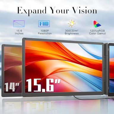 Teamgee 15.6” Laptop Screen Extender with Power Bank, FHD 1080P IPS Triple Monitor, HDMI/USB/Hub Plug-Play Display, Fits 13-17" Laptops (Mac/Windows/Android), Ideal for Home Office/Small Business - Image 4