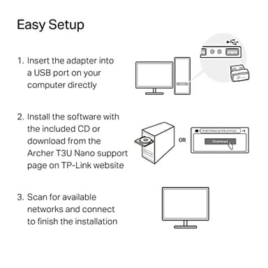 TP-Link Nano USB WiFi Adapter for PC(Archer T3U Nano)-AC1300 2.4G/5G Dual-Band Wireless Network Transceiver Adapter for Desktop PC, Travel Size, Supports Windows 11,10, 8.1, 8, 7 / up to Mac OS 10.15 - Image 7