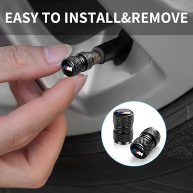 SDSHSM Tire Valve Stem Cap Cover for BMW M Accessories Belt O-Ring Seal Corrosion Resistant Tire Valve Stem Air Cap 4 Pack Black - Image 2