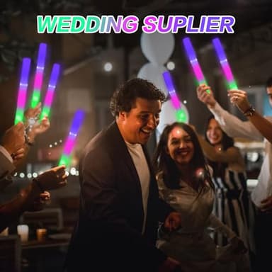AWANG 100 Pcs Glow Sticks With 3 Modes Colorful Flashing Glow In The Dark Party Supplies Multicolor Bulk LED Foam Glow Sticks For Wedding Raves Sporting Events Glow Party Birthday Camping Concert - Image 5