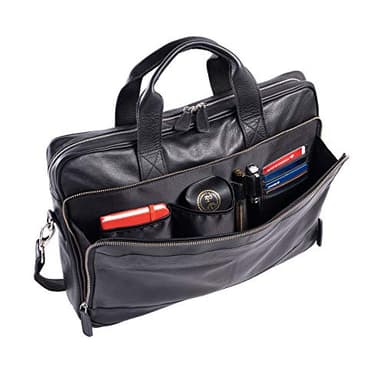 KomalC 16 Inch Leather briefcases Laptop Messenger Bags for Men and Women Best Office Satchel Bag - Image 3