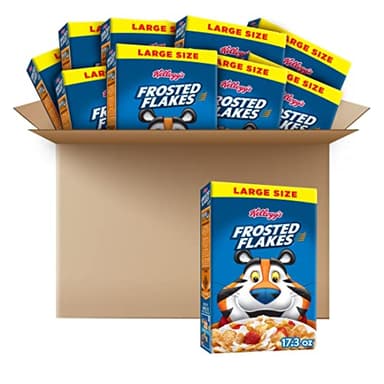 Kellogg's Frosted Flakes Breakfast Cereal, 8 Vitamins and Minerals, Kids Snacks, Large Size, Original, 10.8lb Case (10 Boxes) - Image 1