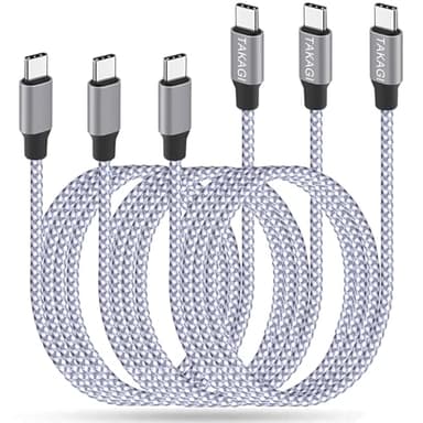 USB C Cable,for iPhone 17 16 15 Pro Max Fast Charger Cord braided USBC to USB C Cable 60W 6ft 3Pack Data Sync Type C Cable for iPhone 15 16Plus/iPad Mini 6,Pro 12.9/MacBook Pro/Air 5/Galaxy S25/S24/23 - Image 1
