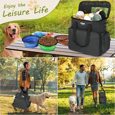 Dog Travel Bag Airline Approved–Pet Travel Tote with Collapsible Bowls,Food Containers & Feeding Mat–Multi-Pocket Organizer for Dogs & Cats, Durable & Water-Resistant for Hiking,Trips,Outdoors - Image 3