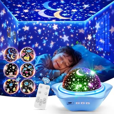Night Light for Kids Night Light Projector, Baby Night Lights for Bedroom, Star Projector Galaxy Light Star Lights for Bedroom, Glow in The Dark Stars for Ceiling, Baby Sensory Toys, Kids Room Decor - Image 1