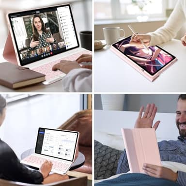 MMK Galaxy Tab A9 Plus Case with Keyboard, Samsung A9 Plus Tablet Case Keyboard (11" 2023, SM-X210/X216/X218), Wireless Detachable-Gentle Mousse Pink - Image 7