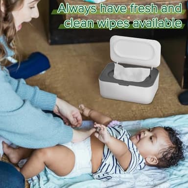 Flenpptly Baby Wipes Dispenser, Wipes Case Baby Wipe Holder Keeps Wipes Fresh, Non-Slip, Easy Open & Close (Gray) - Image 5