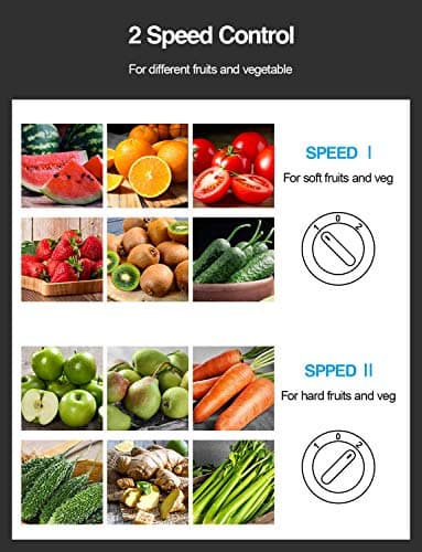 QCen Juicer Machine, 500W Centrifugal Juicer Extractor with Wide Mouth 3” Feed Chute for Fruit Vegetable, Easy to Clean, Stainless Steel, BPA-free (Black) - Image 3