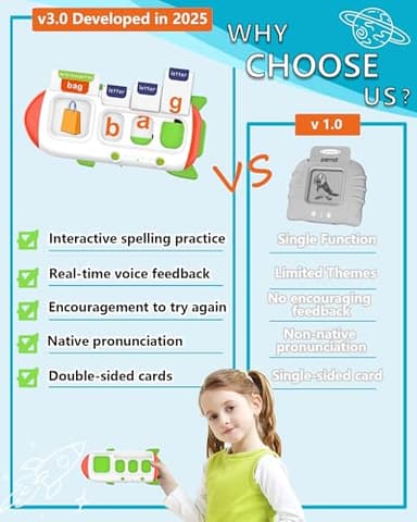 ZIKAQUQI Spelling&Talking Flash Cards for Toddlers 3-8 Years Old - Speech Therapy with 107 Sight Words - Sensory Toys for Kids with Autism, Montessori Learning Toys, Ideal Gifts for Boys&Girls - Image 7