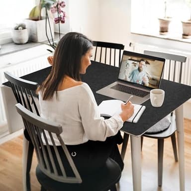 Large Felt Desk Mat,47.2"x 23.6",Non-Slip Desk Pad for Office and Home,120x60cm Full Table Mouse Pad,Keyboard Mats for Desk,Desktop Protection(Dark Gray) - Image 8