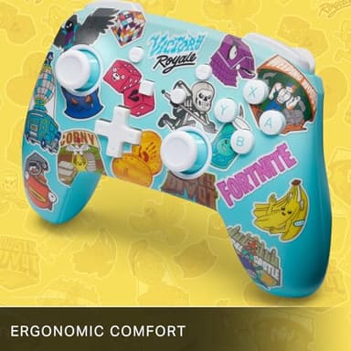 PowerA Enhanced Wireless Controller for Nintendo Switch - Fortnite Sticker Mania, Nintendo Switch -Bluetooth controller, Officially Licensed (Renewed) - Image 5