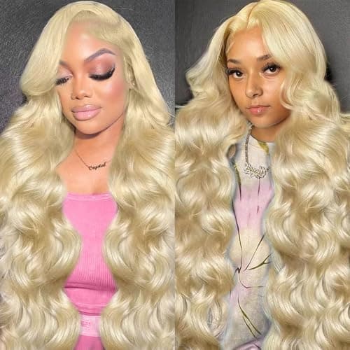 613 Lace Front Wig Human Hair 13x6 Blonde Lace Front Wigs Human Hair 200% Density Body Wave 613 Frontal Wig Pre Plucked With Baby Hair 32 Inch - Image 1