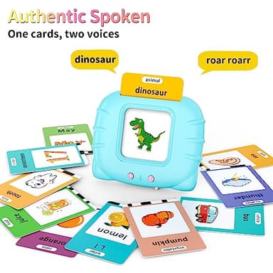Eaever 520 ABC Sight Words Talking Flash Cards, Christmas Birthday Gift for 2 3 4 5 6 Year Old Boys and Girls, Preschool-Learning-Activities, Toddler Educational Toys for Ages 1-6 Kids, Blue - Image 2