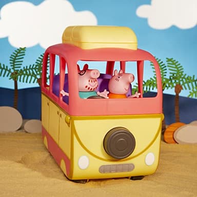 Peppa Pig Peppa Visits Australia Campervan Vehicle Preschool Toy with Rolling Wheels; Includes 8 Figures, 4 Accessories, for Ages 3 and Up (Amazon Exclusive) - Image 9