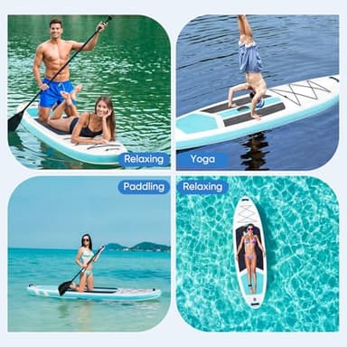 Sweetcrispy Inflatable Stand Up Paddle Board with Premium SUP Paddleboard Accessories,2-in-1 Paddle,Wide Stable Design,Non-Slip Comfort Deck for Adults & Youth of All Skill Levels,Blue - Image 6