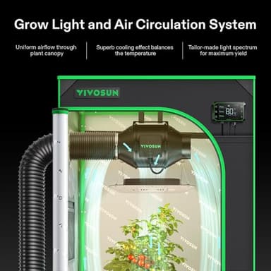 VIVOSUN GIY Smart Grow Tent System 2x2, WiFi-Integrated Grow Tent Kit, with Automate Ventilation and Circulation, Schedule Full Spectrum 100W LED Grow Light, and GrowHub E42A Controller - Image 8